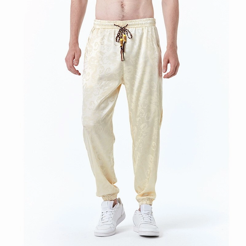 Bonsir Chinese Style Pants Men long Sweatpants Trousers Men Casual Lightweight Spring Summer Men Joggers
