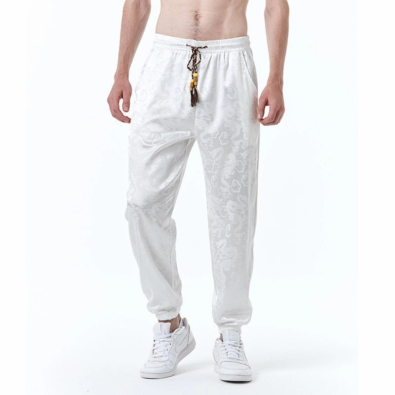 Bonsir Chinese Style Pants Men long Sweatpants Trousers Men Casual Lightweight Spring Summer Men Joggers