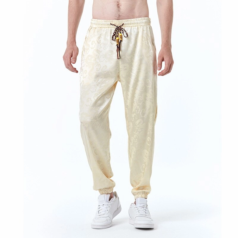 Bonsir Chinese Style Pants Men long Sweatpants Trousers Men Casual Lightweight Spring Summer Men Joggers