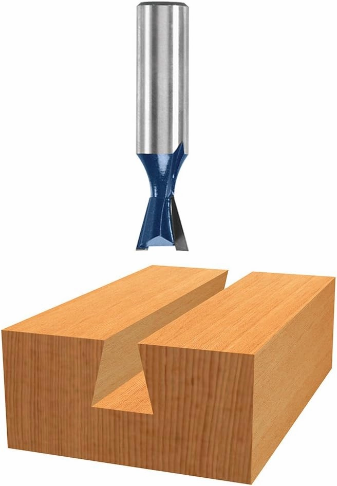 BOSCH RBS010 10-Piece 1/2 in. and 1/4 in. Shank Carbide-Tipped All-Purpose Professional Router Bits Assorted Set with Case for Applications in Straight, Trimming, Decorative Edging, Dovetail Joinery