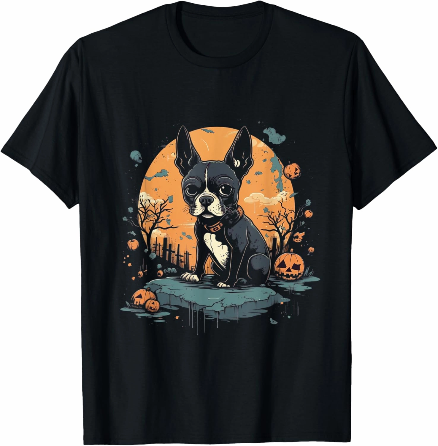 Boston Terrier Halloween Costume Dog Puppy Men Women Kids T-Shirt