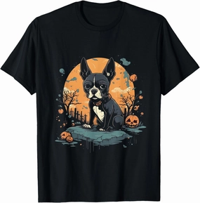 Boston Terrier Halloween Costume Dog Puppy Men Women Kids T-Shirt