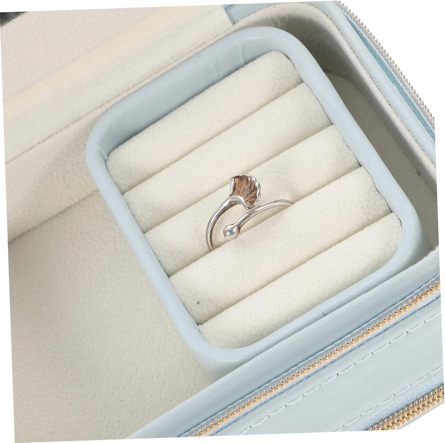 Box Necklace Velvet Case Large Holder Jewelry Storage Rings Flannel Sky-blue