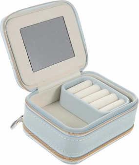 Box Necklace Velvet Case Large Holder Jewelry Storage Rings Flannel Sky-blue