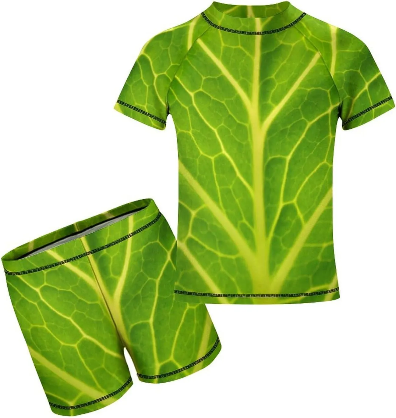 Boys Two Piece Rash Guard Swimsuits Pepperoni Pizza Food Kids Short Sleeve Sunsuit Swimwear Sets