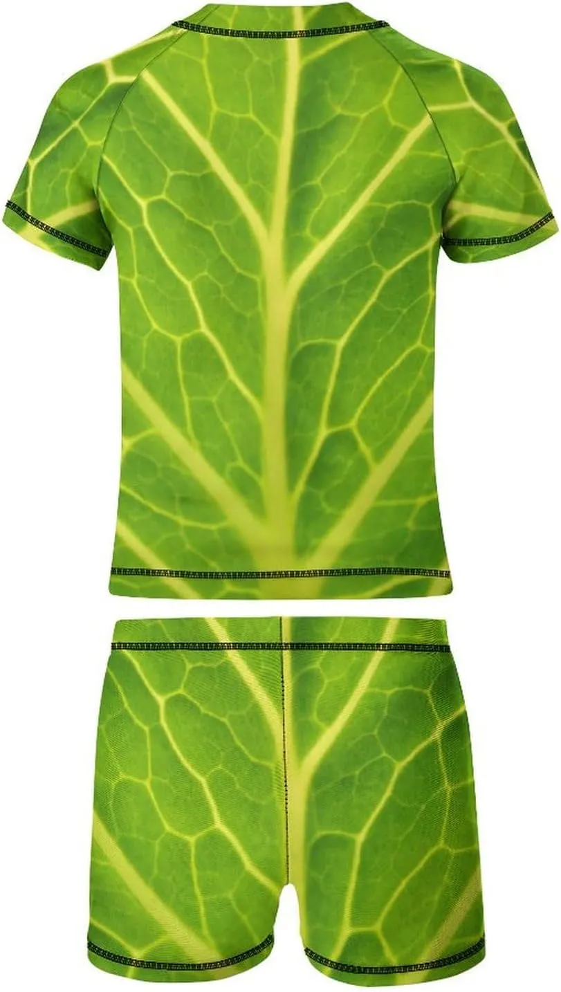 Boys Two Piece Rash Guard Swimsuits Pepperoni Pizza Food Kids Short Sleeve Sunsuit Swimwear Sets
