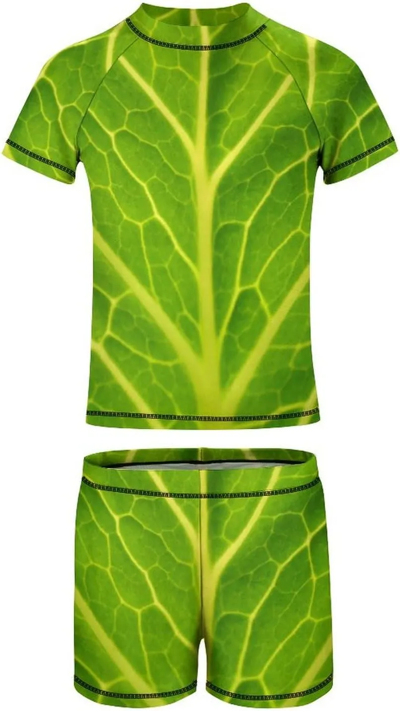 Boys Two Piece Rash Guard Swimsuits Pepperoni Pizza Food Kids Short Sleeve Sunsuit Swimwear Sets