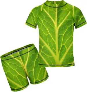 Boys Two Piece Rash Guard Swimsuits Pepperoni Pizza Food Kids Short Sleeve Sunsuit Swimwear Sets