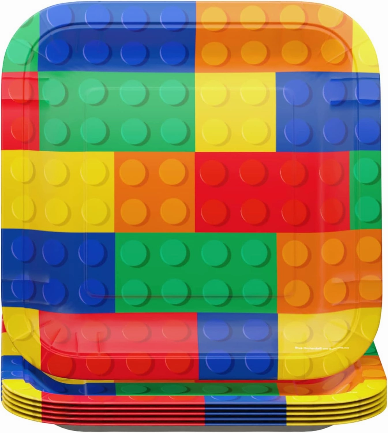 Brick Party Supplies Packs (100 Pieces for 16 Guests) - Building Block Party Supplies, Gamer Birthday Decorations, Gamer Party Supplies , Blocks Party Decor, Brick Birthday, Blue Orchards