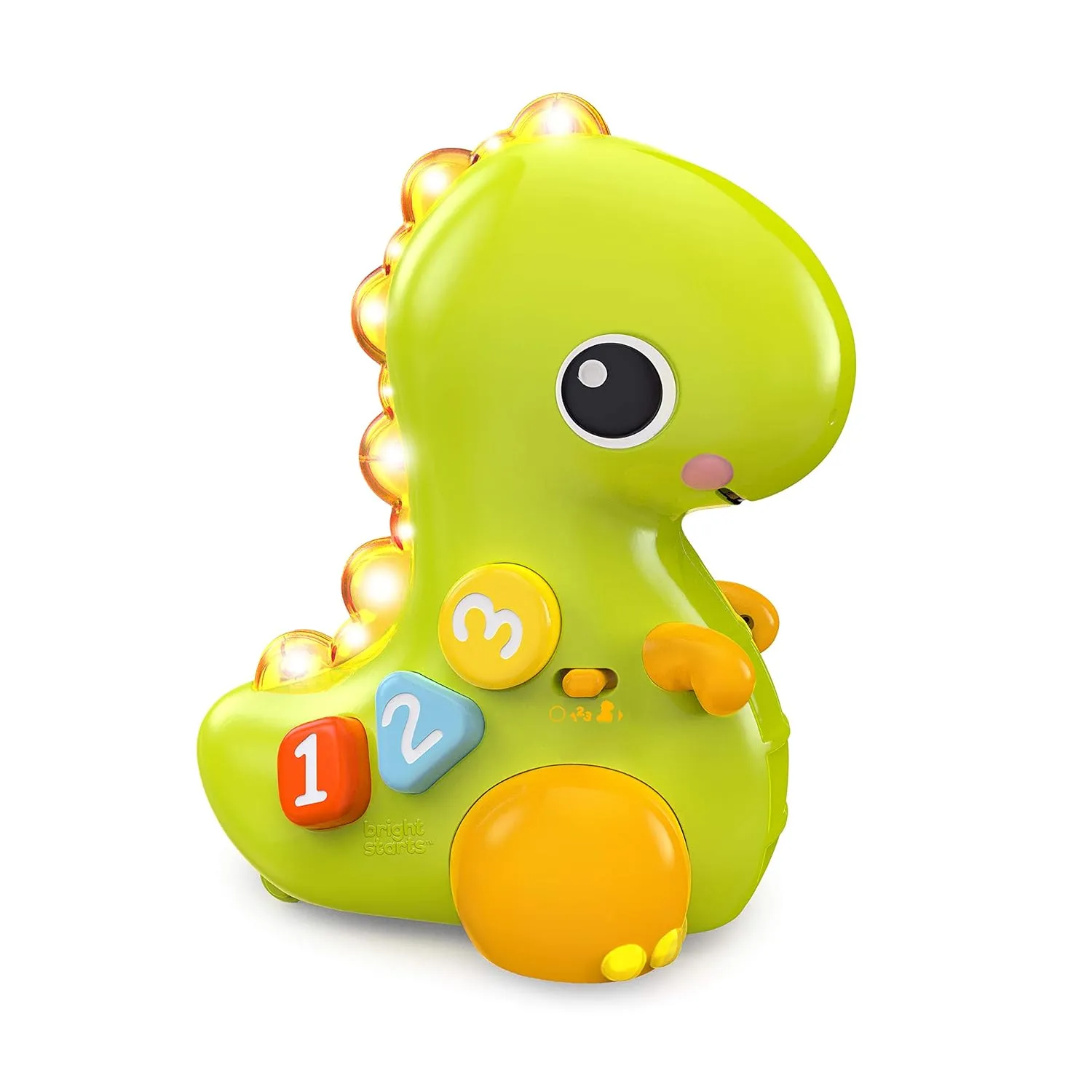 Bright Starts Go, Go, Dino Crawl & Count Activity Toy for Infants - Rolls, Lights Up, Plays Music and More, Ages 6 Months 