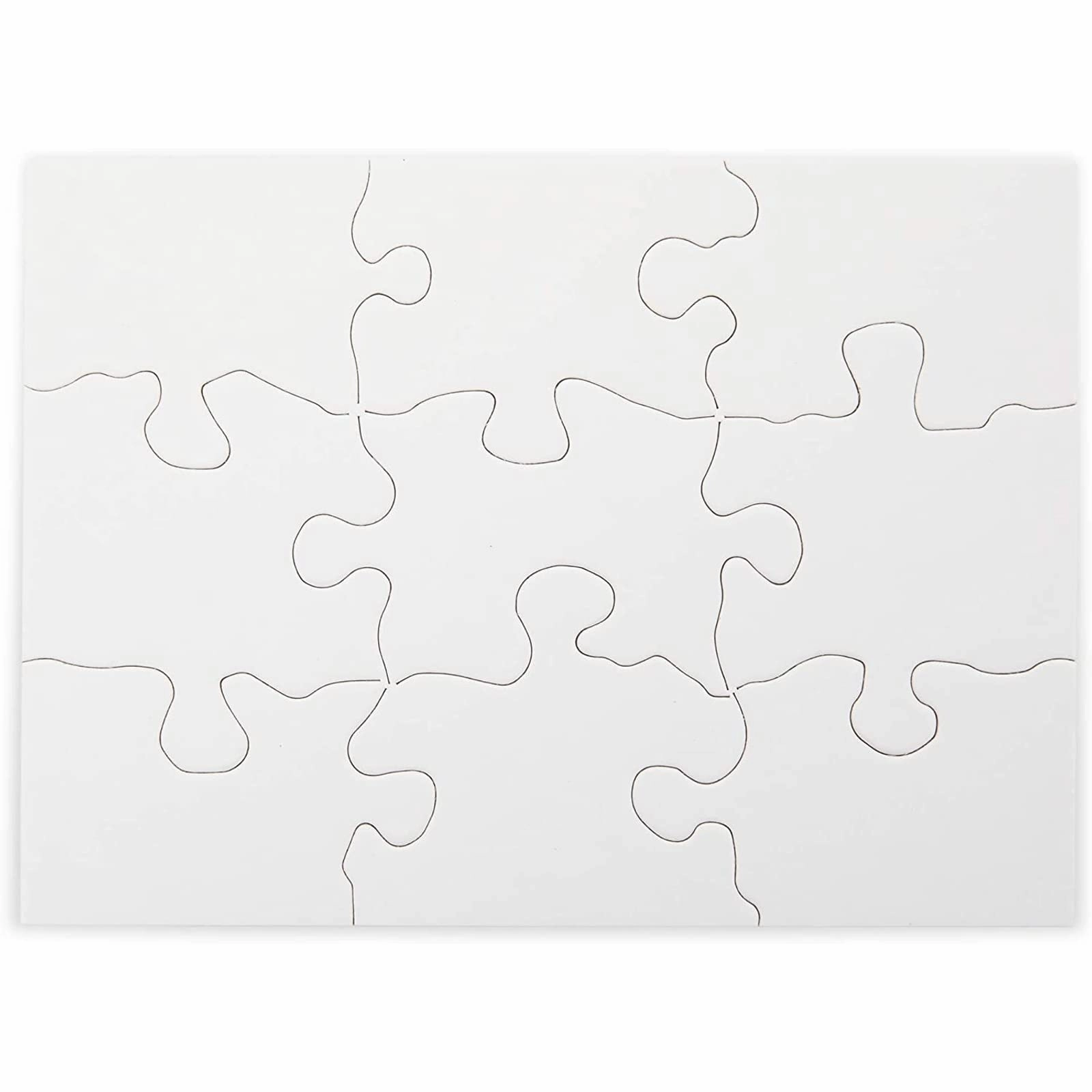 Bright Creations 24 Sheets Blank Puzzles to Draw On Bulk, 5.5 x 4 Inch Jigsaw Puzzle Pieces for DIY, Arts and Crafts Projects