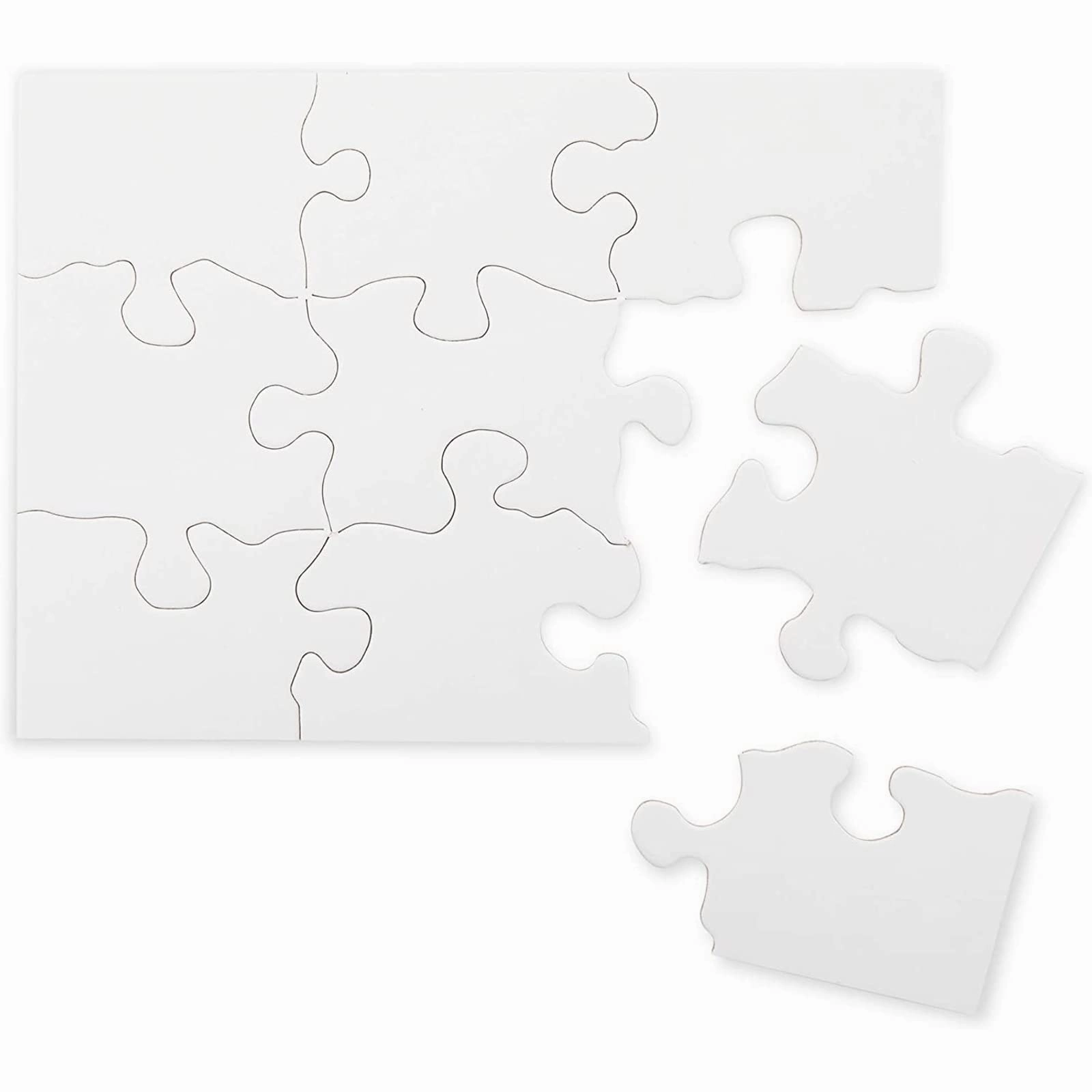 Bright Creations 24 Sheets Blank Puzzles to Draw On Bulk, 5.5 x 4 Inch Jigsaw Puzzle Pieces for DIY, Arts and Crafts Projects