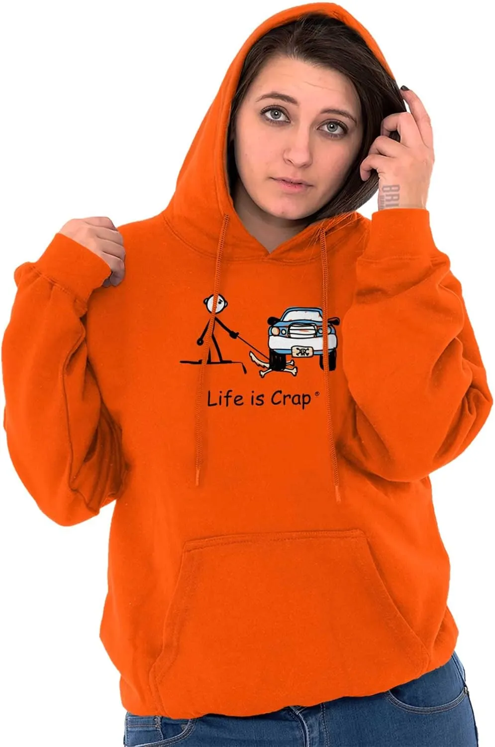 Brisco Brands Parked Car Dog Unlucky Sad Pet Owner Hoodie Sweatshirt Women Men