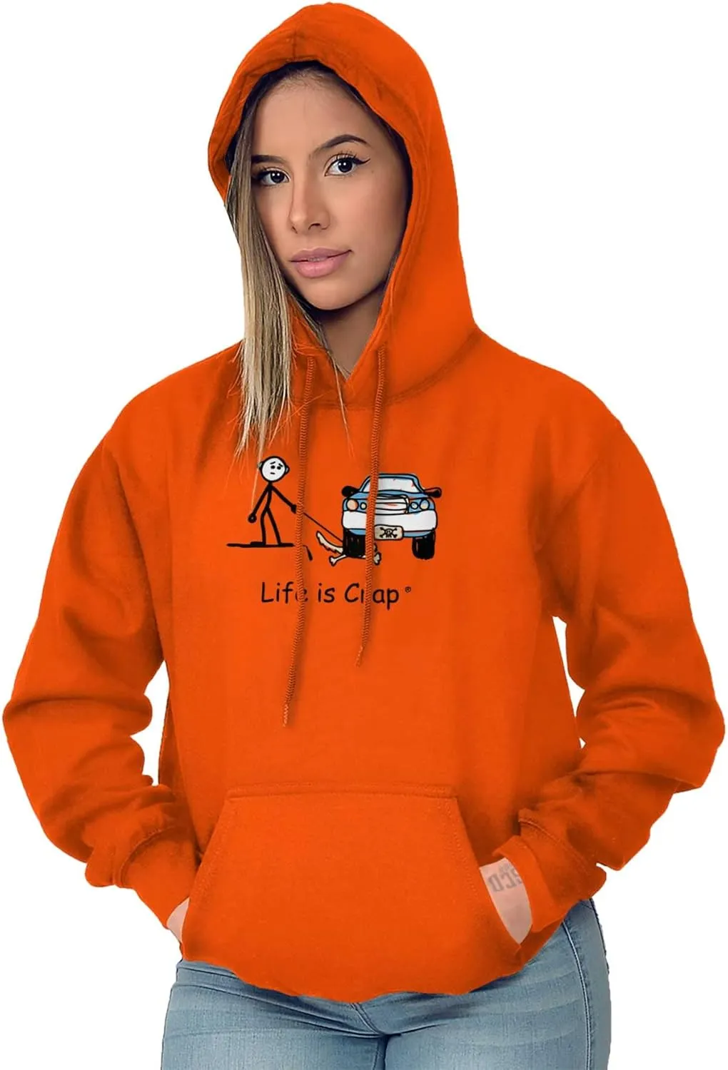 Brisco Brands Parked Car Dog Unlucky Sad Pet Owner Hoodie Sweatshirt Women Men
