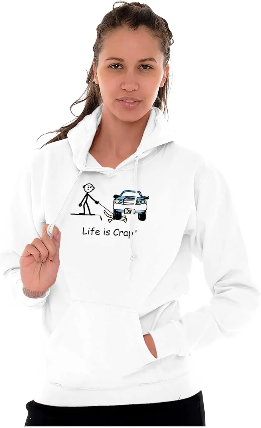Brisco Brands Parked Car Dog Unlucky Sad Pet Owner Hoodie Sweatshirt Women Men