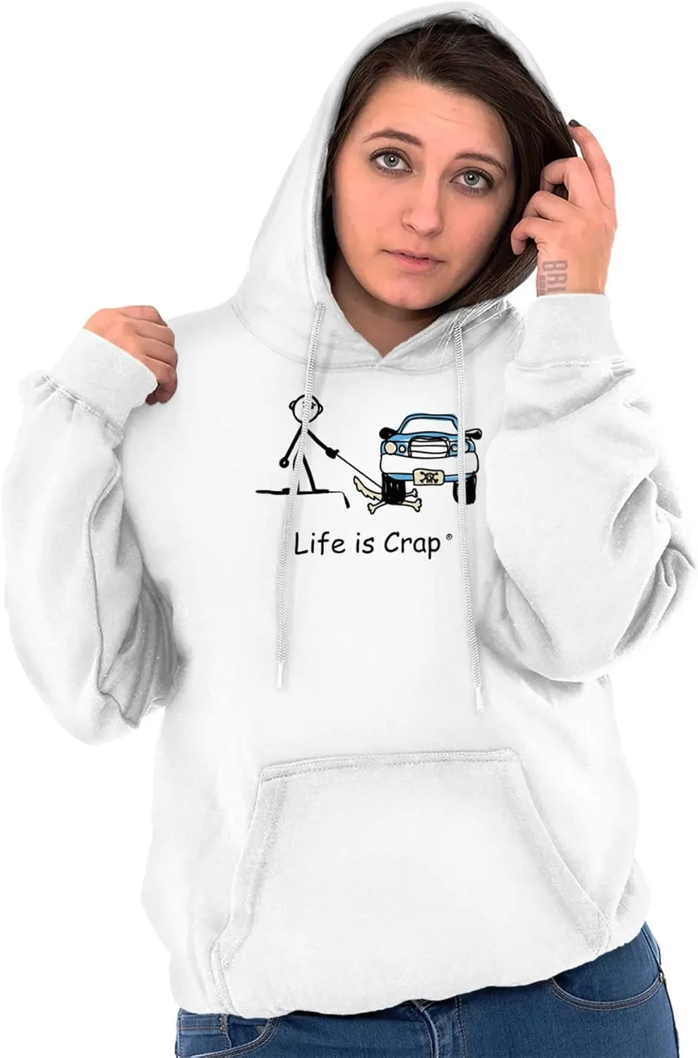 Brisco Brands Parked Car Dog Unlucky Sad Pet Owner Hoodie Sweatshirt Women Men