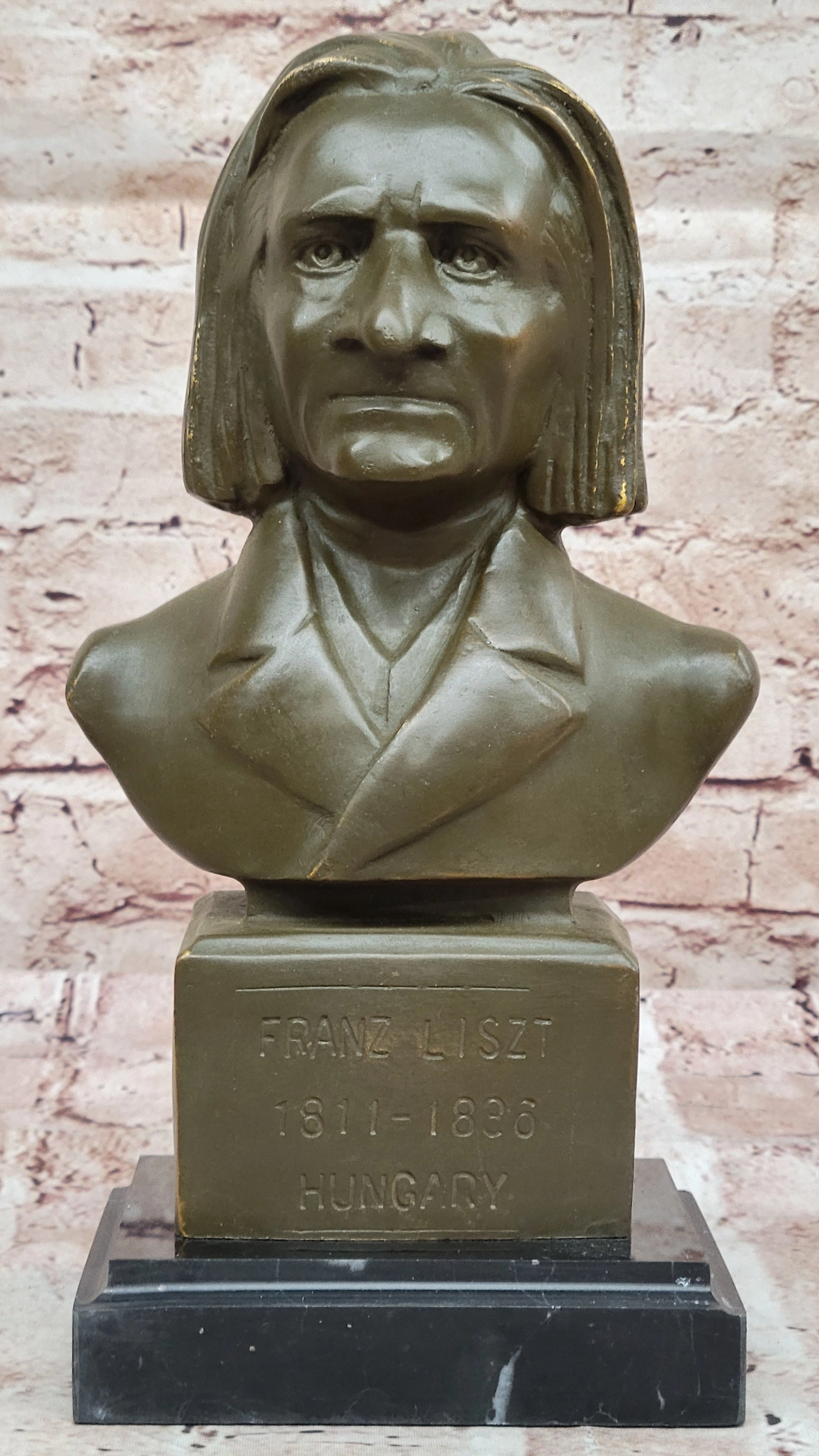 Bronze Sculpture Statue of Franz Liszt Composer Signed Hot Cast Music Artwork