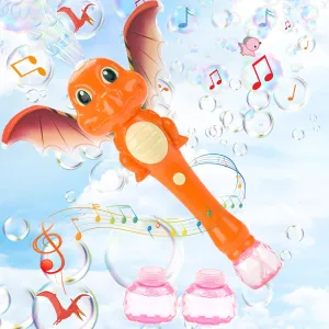 Bubble Wand Dinosaur Toys Bunny Bubble Maker Machine for Boys,Blingbrione Auto Dino Bubble Blower Green Orange Pink Cartoon Handheld Musical Light-up for 3-16 Kids Girls Children for Outdoor