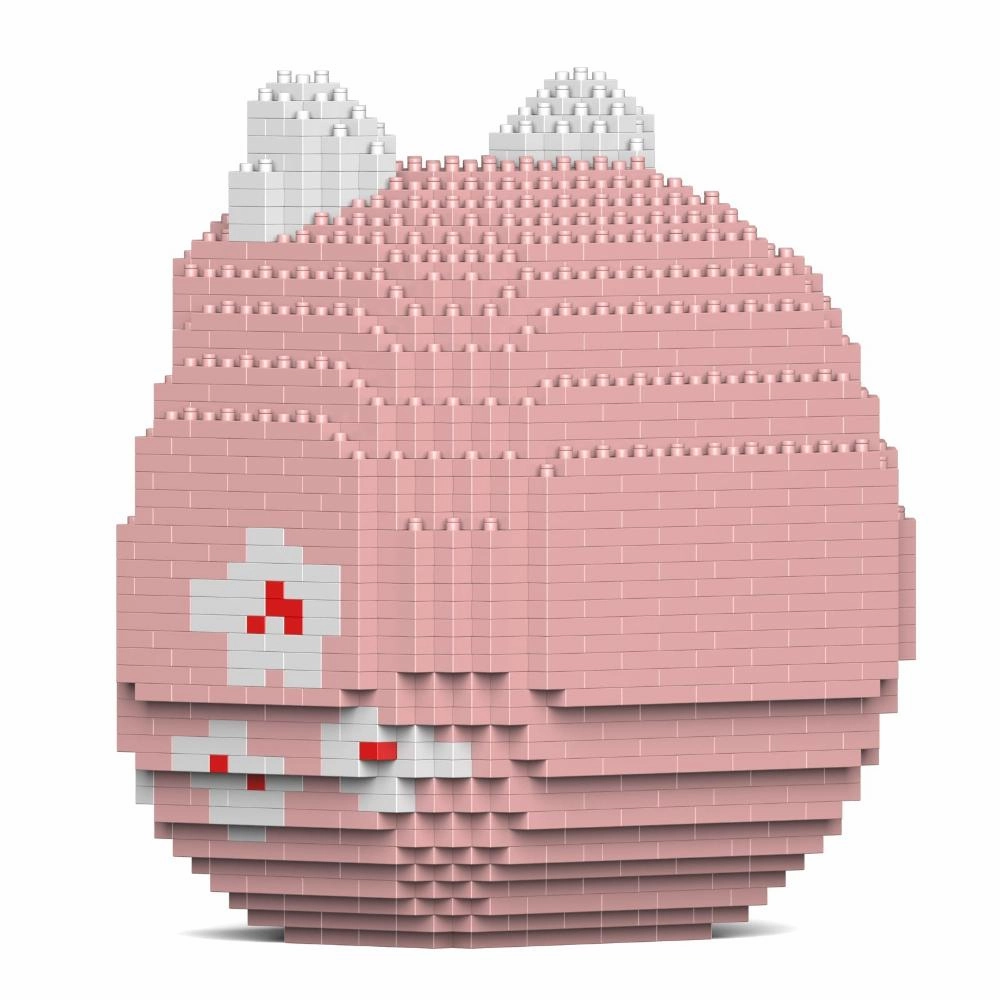 Building Blocks Japanese Sankaku Maneki Neko Pink Doll 1580 Pcs (Available in 2 Sizes)