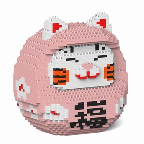 Building Blocks Japanese Sankaku Maneki Neko Pink Doll 1580 Pcs (Available in 2 Sizes)