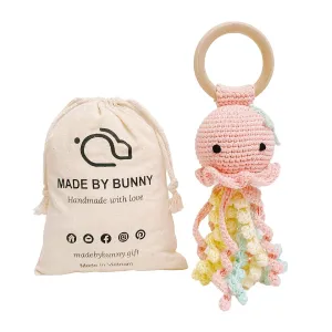 Bunny White Bunny rattles Toy for Young Children, Handmade Woolen Toy with Strict Quality Testing Process, Usable as House Decoration (Jellyfish)