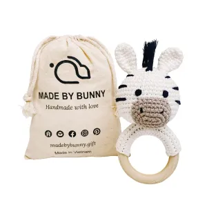 Bunny Zebra Toy, Handmade Plaything for Young Children, Rattle Toy with Strict Quality Testing Process., Multicolored