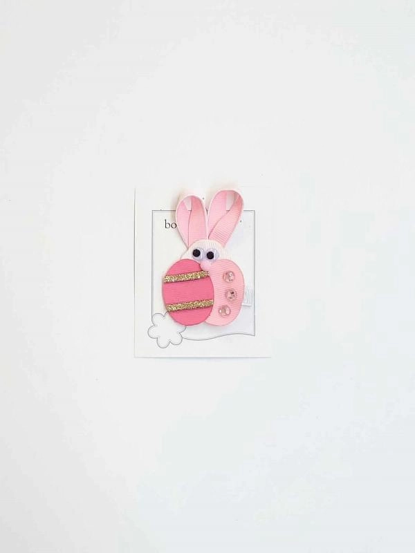 Bunny Easter Eggs Hair Clip - Pink
