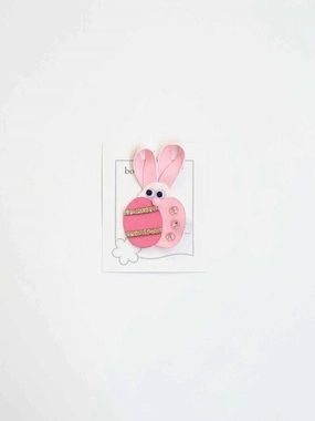Bunny Easter Eggs Hair Clip - Pink