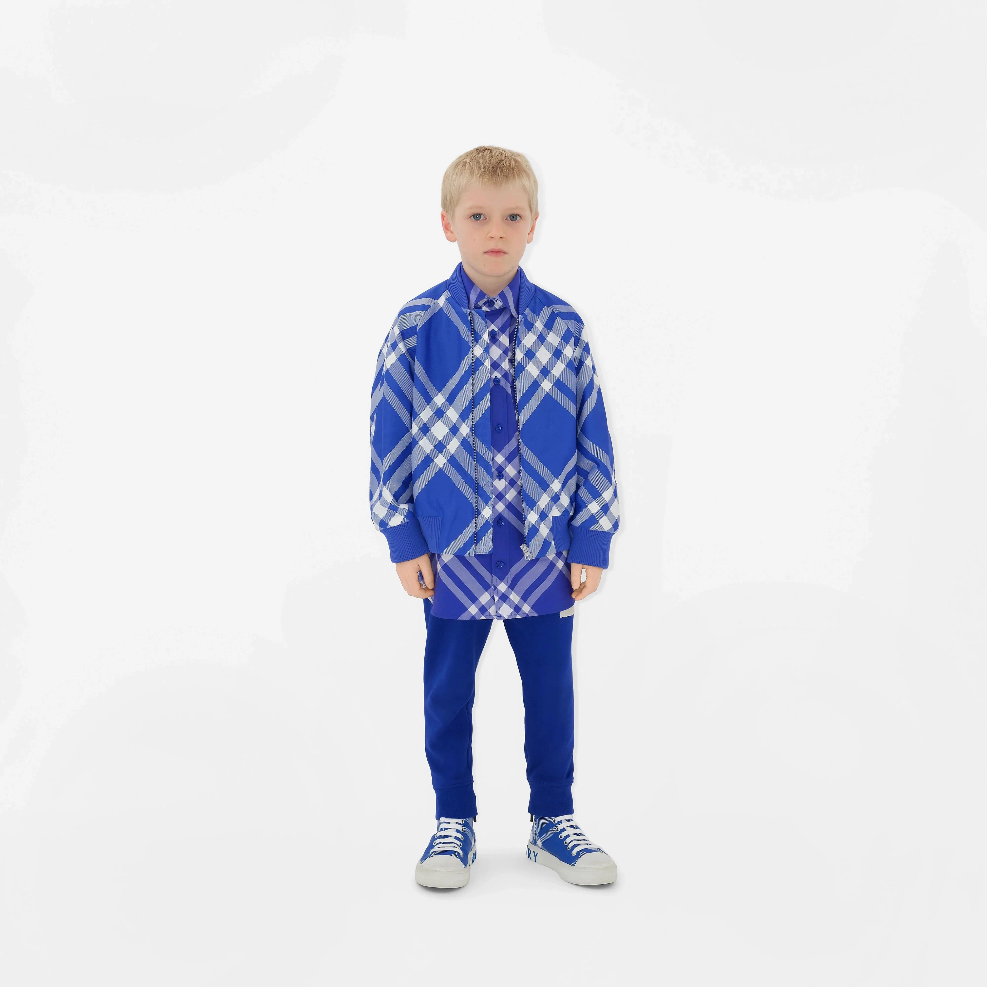 Burberry Boys Check Duncan Sweatshirt in Blue