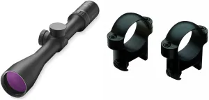 Burris Droptine Riflescope with Ballistic Plex .22 Reticle, 3-9x 40mm & 420084 Zee Rings (1-Inch, Medium, Matte Black)