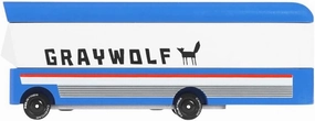 CANDYCAR® Wooden Diecast Collection - Graywolf Bus, Premium Handcrafted Beech Wood Toy Car