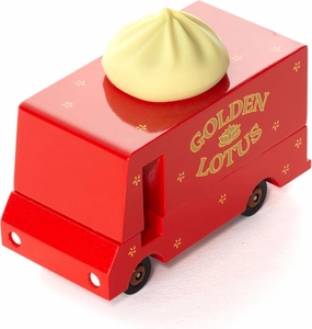 Candylab Toys CANDYCAR® Wooden Food Truck Collection - Dumpling Van, Premium Handcrafted Beech Wood Toy Car