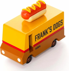 Candylab Toys CANDYCAR® Wooden Food Truck Collection - Hot Dog Van, Premium Handcrafted Beech Wood Toy Car