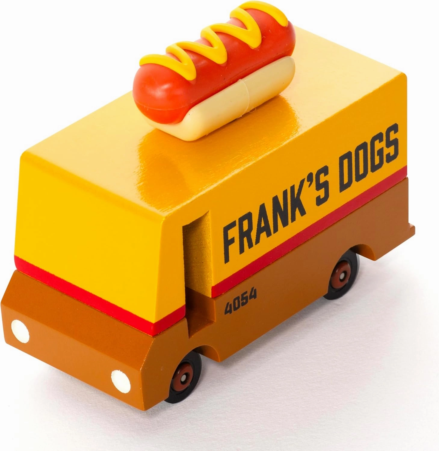 Candylab Toys CANDYCAR® Wooden Food Truck Collection - Hot Dog Van, Premium Handcrafted Beech Wood Toy Car