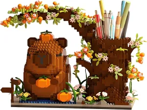 Capybara Building Blocks Set -1880PCS Cute Animals & Flowers Building Bricks Kit Kawaii Capybara Gifts Toy for Kids Age 6 , Capybara Stuff Pen Holder&Desk Organizer, Arts & Crafts for Boys Girls Adult