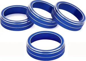 Car Air Conditioning Heat Control Switch Rotary Knob Button Ring Cover Fit for Volvo S60 V60 XC60 S60 V40 (Blue 4pcs)