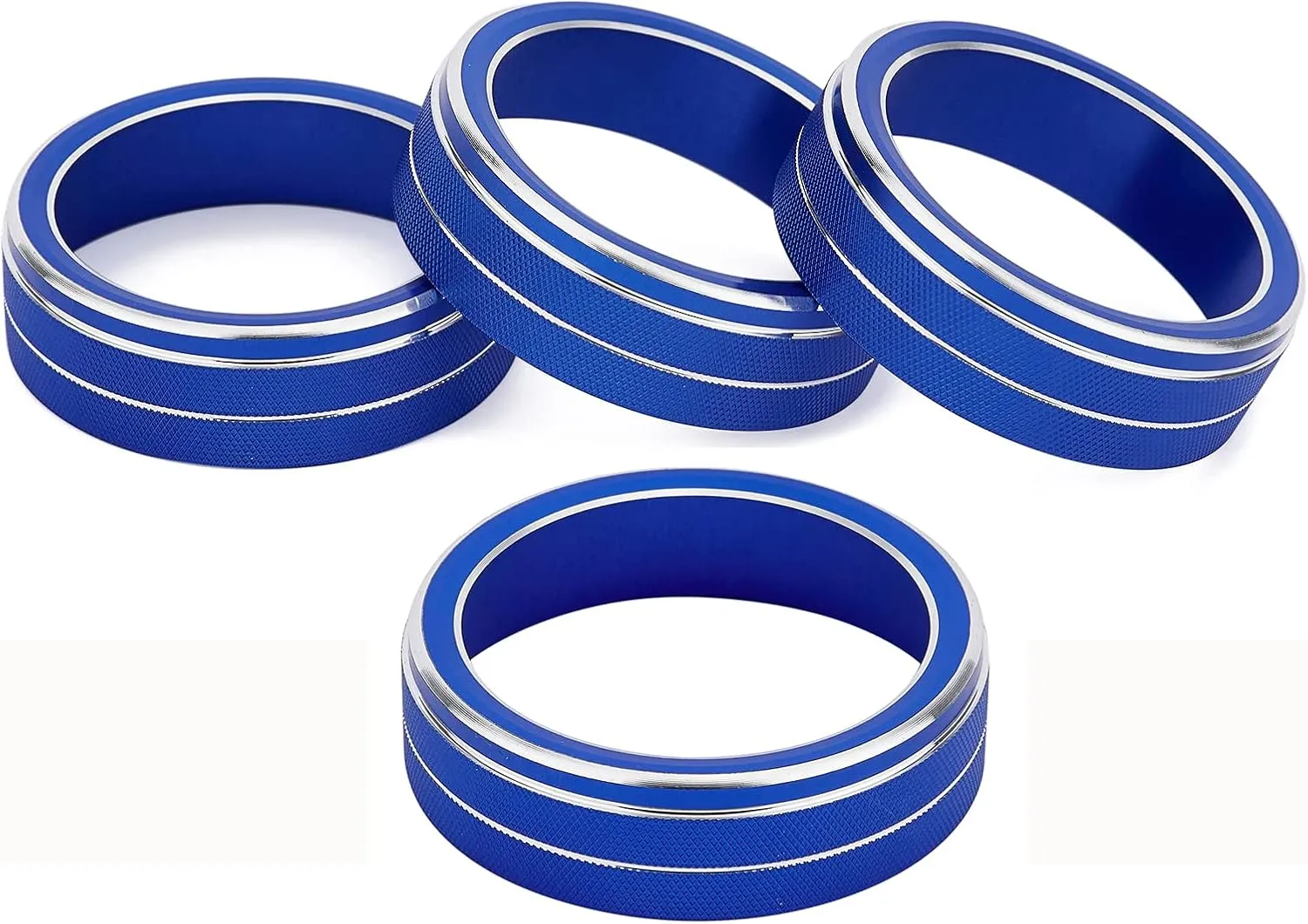 Car Air Conditioning Heat Control Switch Rotary Knob Button Ring Cover Fit for Volvo S60 V60 XC60 S60 V40 (Blue 4pcs)