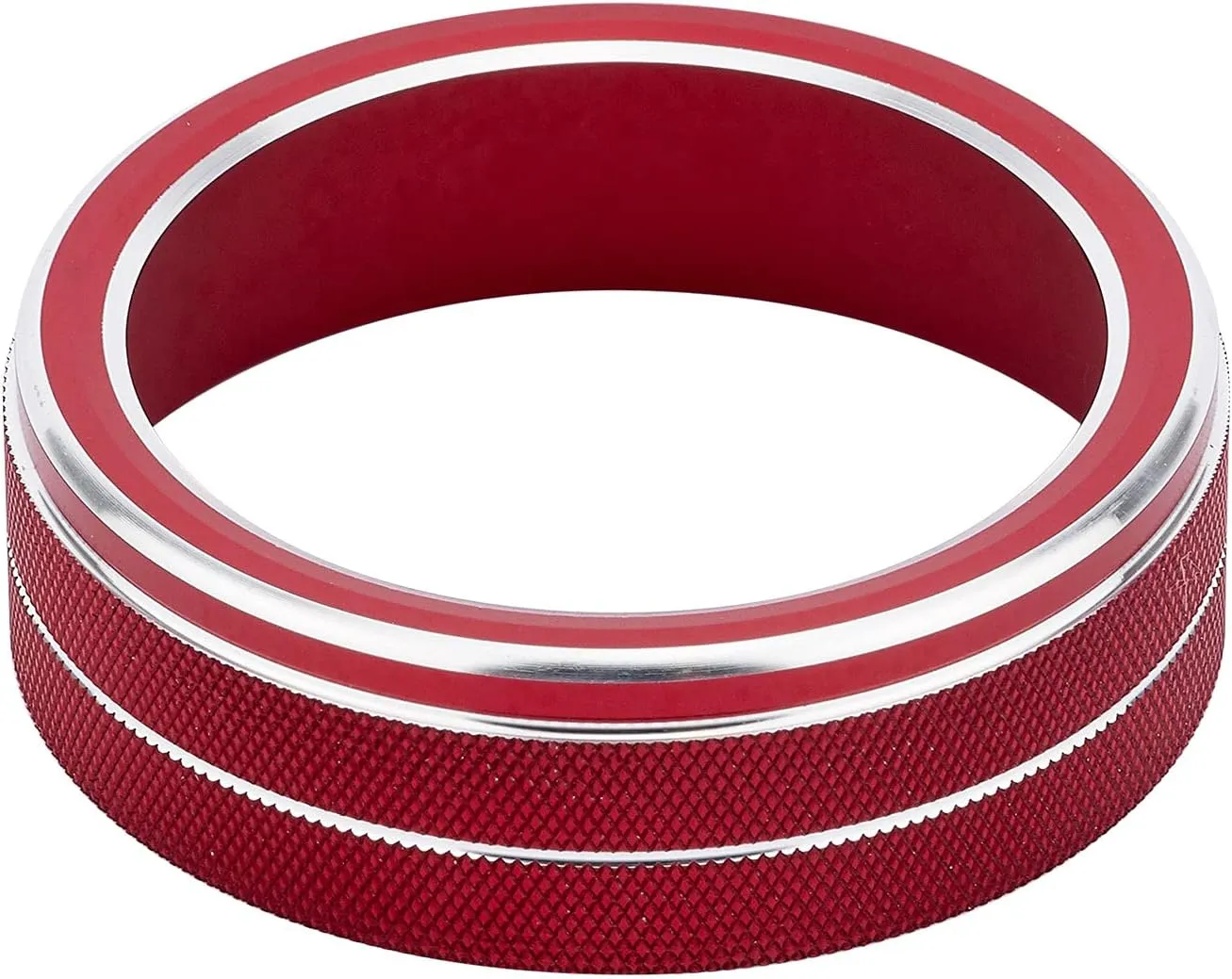 Car Air Conditioning Heat Control Switch Rotary Knob Button Ring Cover Fit for Volvo S60 V60 XC60 S60 V40 (Red 4pcs)