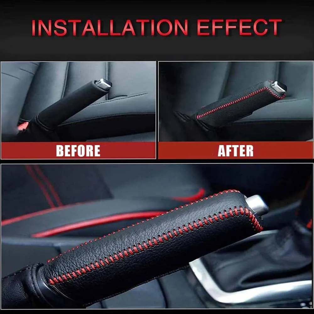 Car Handbrake Cover for Nissan Nismo Qashqai Juke Kicks 350Z 370Z 400Z Sentra Note Leather Non-Slip Handbrake Protective Cover Handbrake Sleeve Handbrake Grips Interior Accessories,Beige