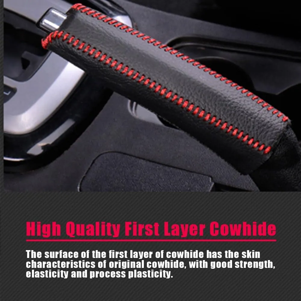 Car Handbrake Cover for Nissan Nismo Qashqai Juke Kicks 350Z 370Z 400Z Sentra Note Leather Non-Slip Handbrake Protective Cover Handbrake Sleeve Handbrake Grips Interior Accessories,Beige