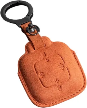 Car Key Keychain Case Cover Compatible for Extremely Krypton 001 Alcantara Cute Accessoire Voiture Holder Suede Accessories(A Orange 1)