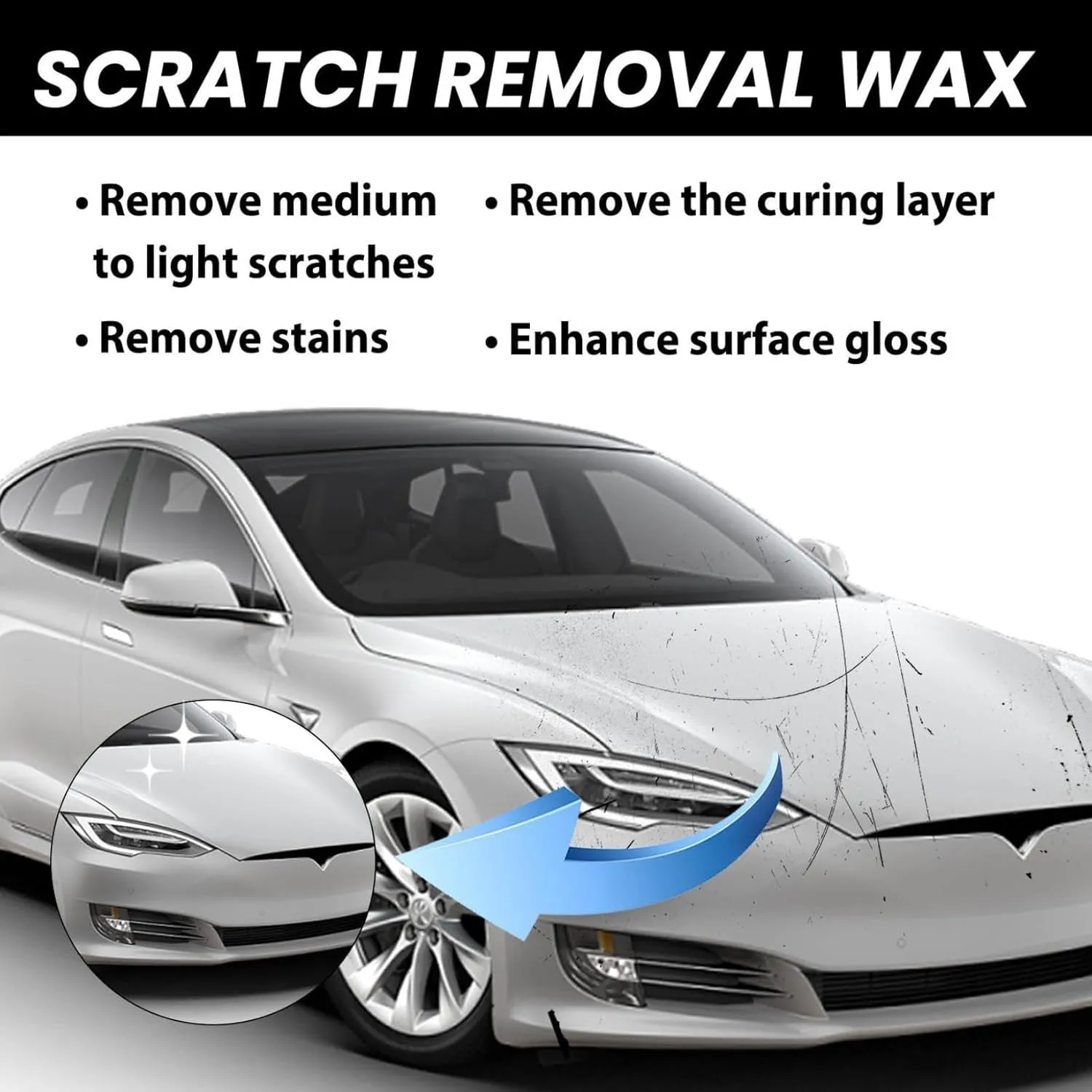 Car Scratch Remover & Erase Car Scratches Repair Paste Kit with Sponge/Wipe - Grade Polish Wax for Cars Quick Scratch Removal, Long-Lasting Protection, Easy Application (2)