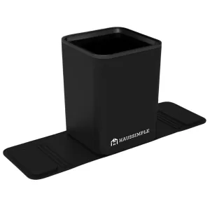 Car Trash Can for Vehicles Leakproof Compact Garbage Bin w/ Stability Flap, Anti-Slip Base, Portable Trash Holder for Cars, Trucks, SUVs, Minivans Compact, Auto Container Organizer (Black, Medium)