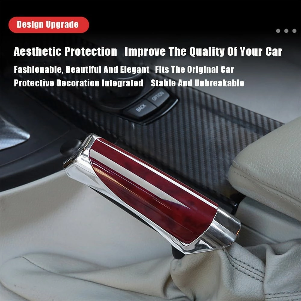 Car Handbrake Protective Cover for Ford Fiesta Fusion Escort Focus Mondeo Kuga Ecosport ABS Plastic Handbrake Sleeve Non-Slip Car Handbrake Grips Cover Interior Accessories,Brown