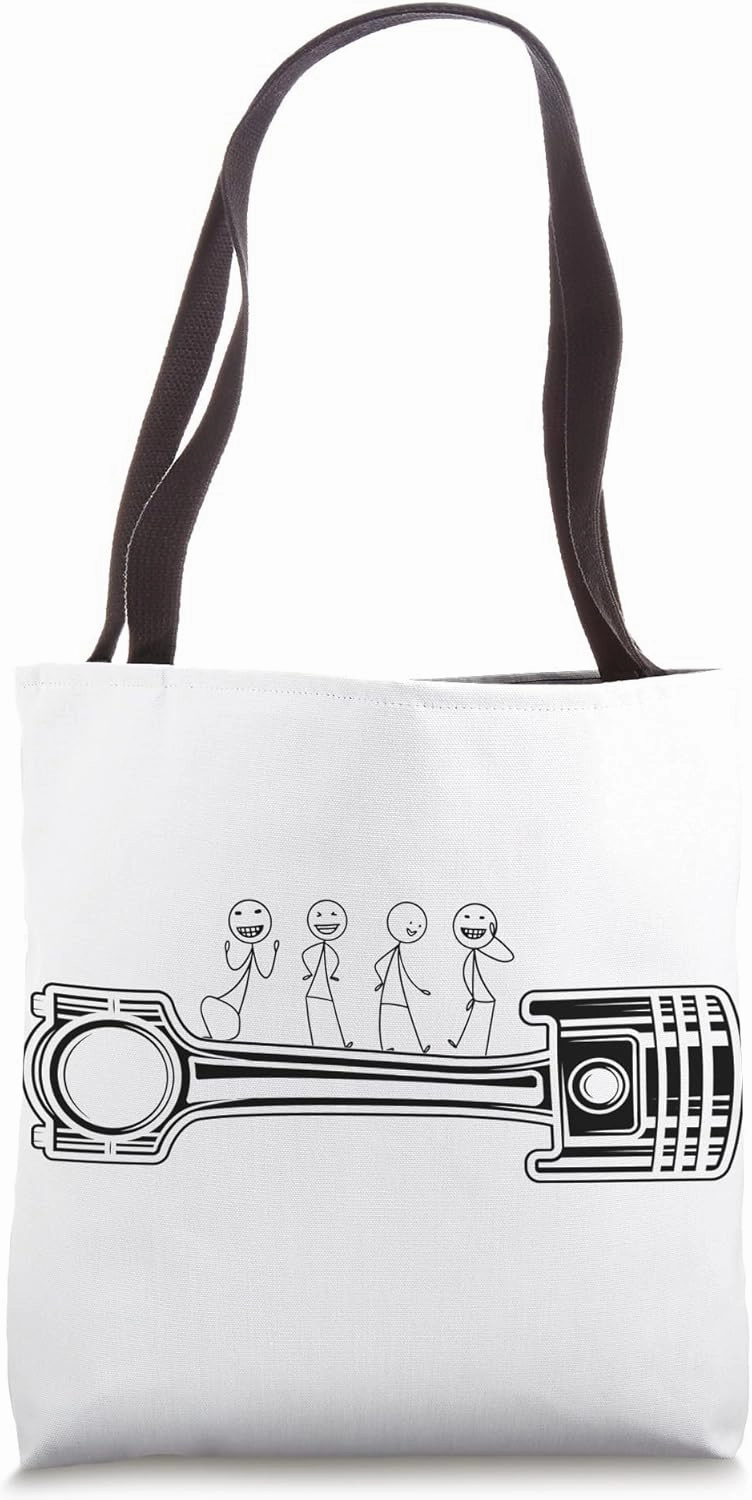 Car Mechanic piston funny Mechanic Stick Figure Tote Bag