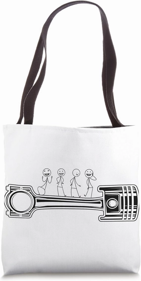 Car Mechanic piston funny Mechanic Stick Figure Tote Bag