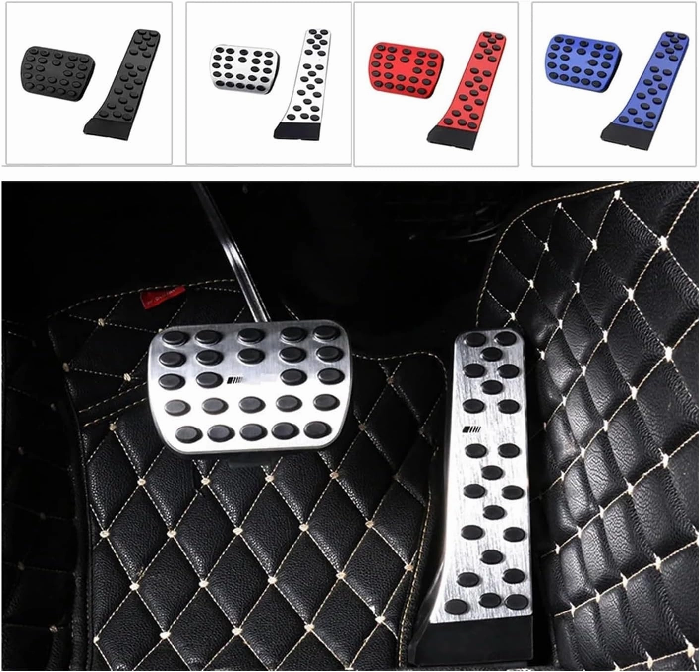 Car Pedal, Accelerator Pedal Covers,Compatible for Mercedes Benz Brabus AMG W212 W205 W463 W221 Accelerator Non Slip Pad Braking Pedal Accelerator Pad(Blue)