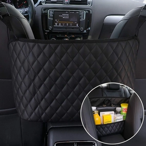 Car Pocket Handbag Holder,Leather Seat Back Organizer Mesh Large Capacity Bag, Driver Storage Netting Pouch,Barrier of Backseat Pet Kids,Cargo Tissue Purse Holder