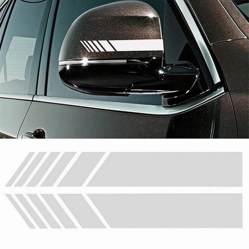 Car Racing Stripe Stickers Rearview Mirror Vinyl Decals