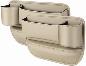 Car Seat Gap Filler Organizer for Mini Cooper 2014-2018 2-Door, Leather Cup Holder Crevice Bag Front Seats Center Console Side Storage Box for Cards Keys,D